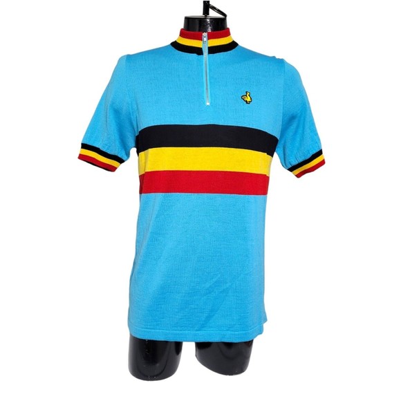 De Marchi 1974 Belgium Short Sleeve Cycling Jersey Men's Size XXL Issues - Picture 1 of 13